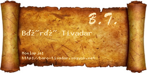Báró Tivadar névjegykártya