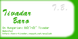 tivadar baro business card